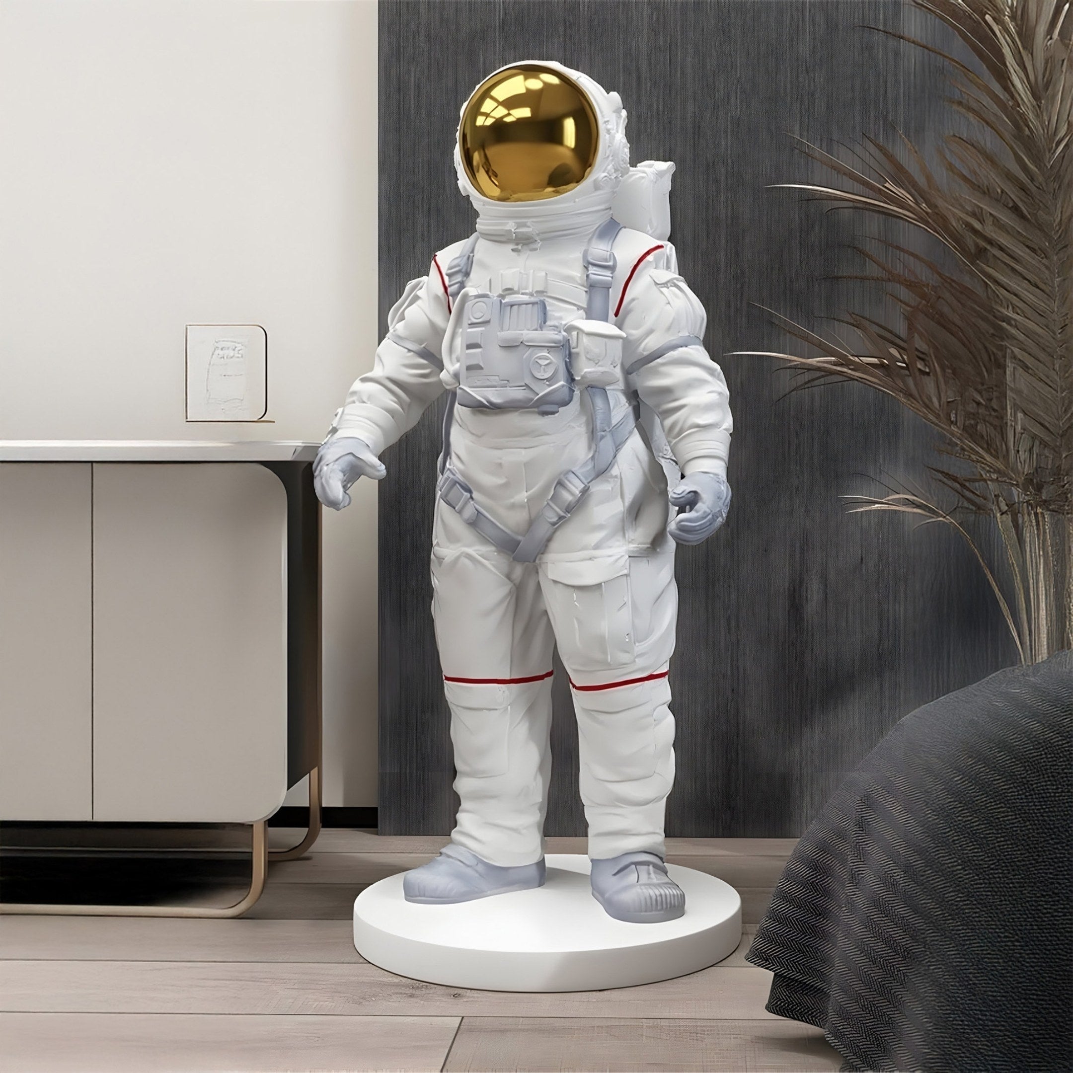 LARGE WHITE SPACE ASTRONAUT STANDING SCULPTURE - 150CM
