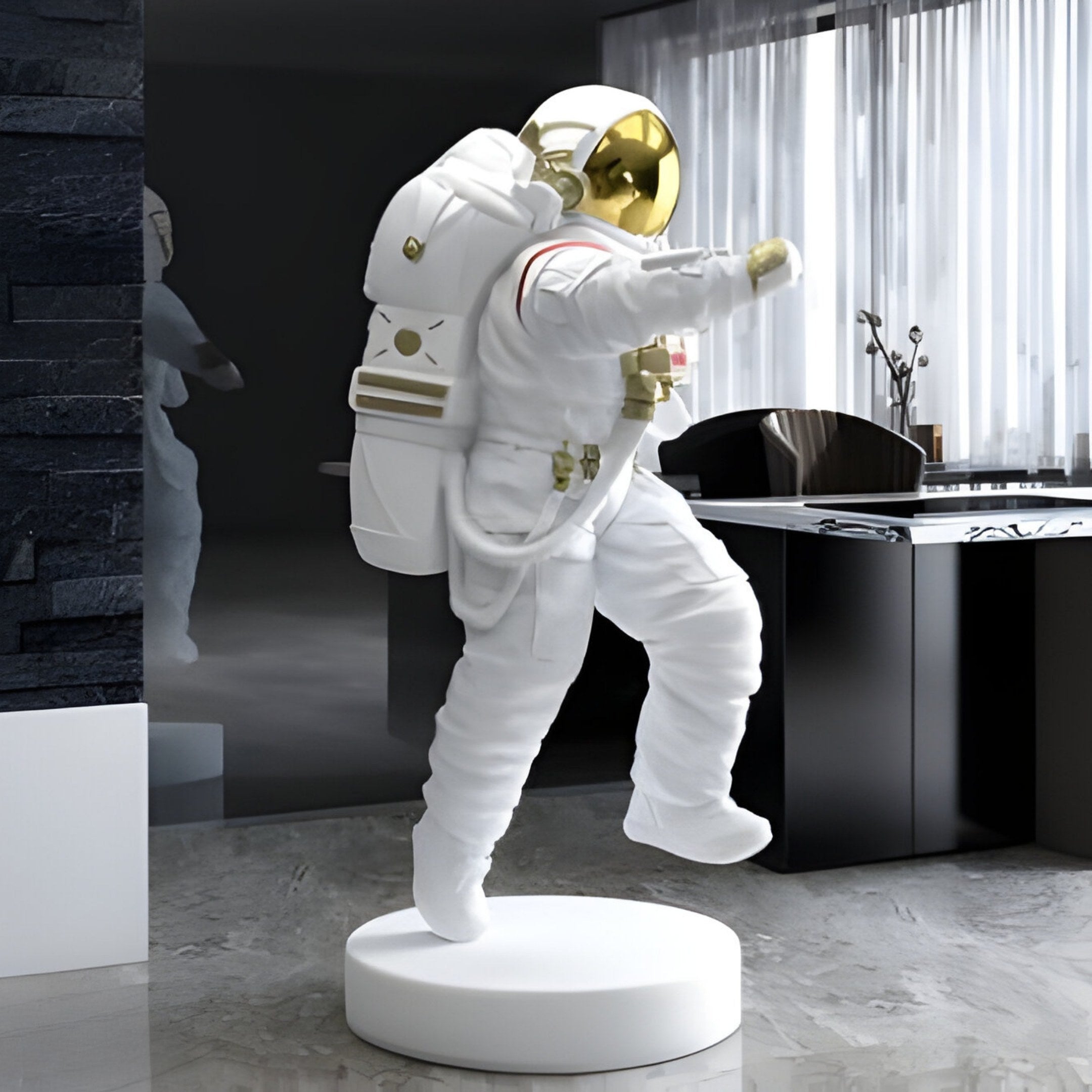 LARGE WHITE SPACE ASTRONAUT STRIDER SCULPTURE - 150CM