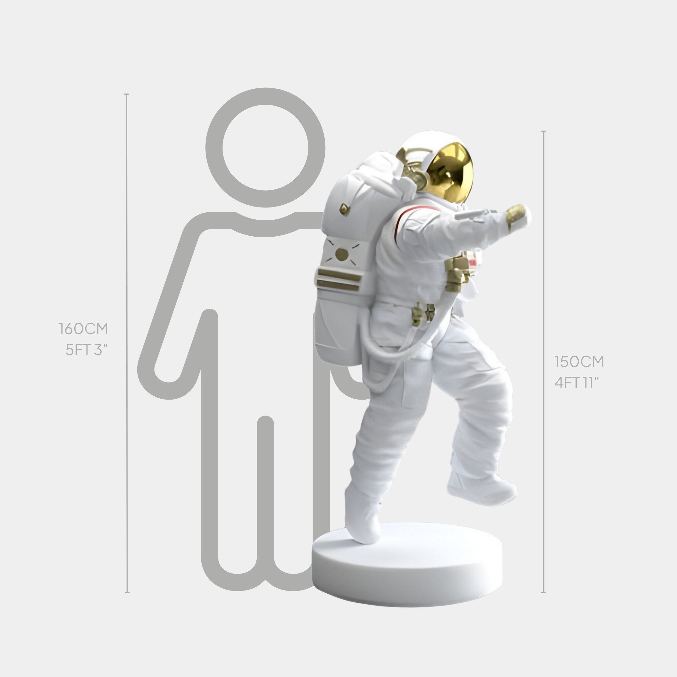 Large White Space Astronaut Strider Sculpture - 150cm