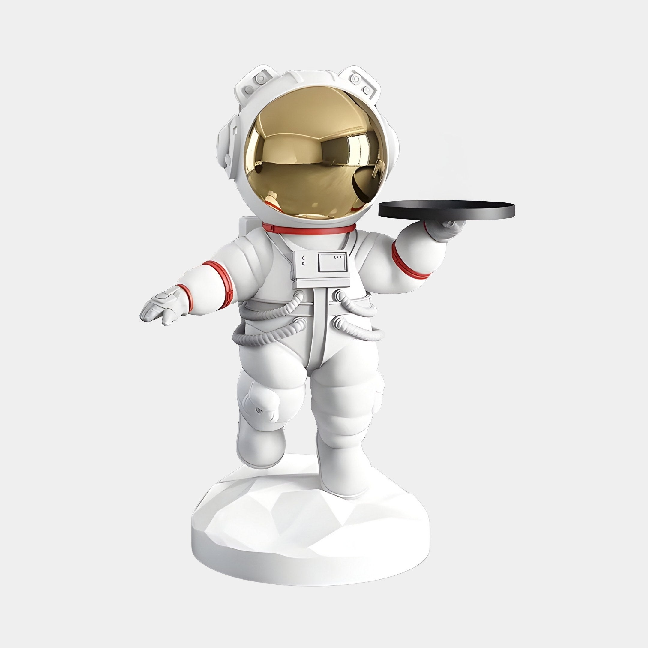 MEDIUM NOVA WHITE ASTRONAUT BEAR BUTLER SCULPTURE - 90CM