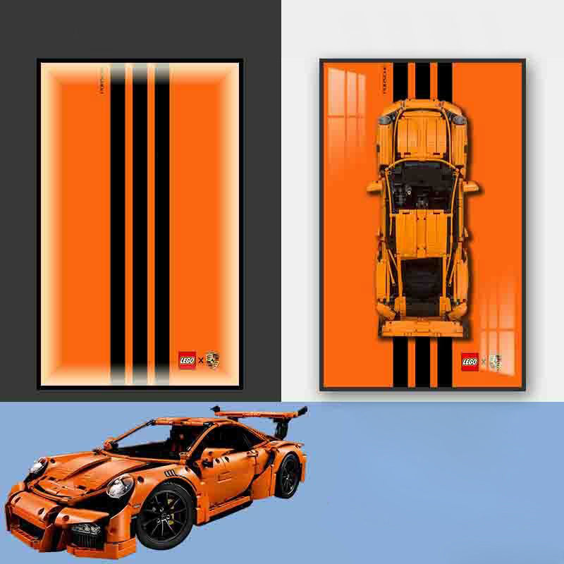 Porsche Lego Supercar Led Wall Art